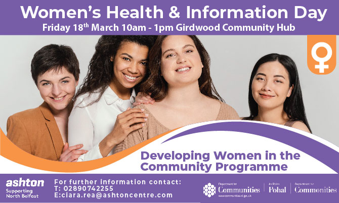 Women's Health & Information Event - Friday 18th March 2022 10am - 1pm